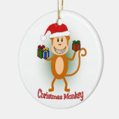 En Céramique Ornement de singe de Noël (Gauche)