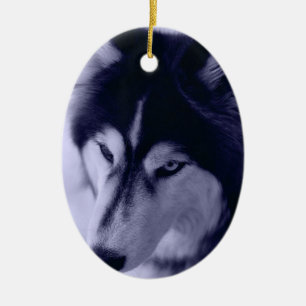 En Céramique Ornement de teint bleu Husky Sibérien