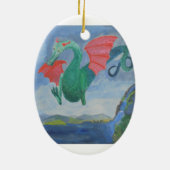 En Céramique ornement de vacances de dragon (Dos)