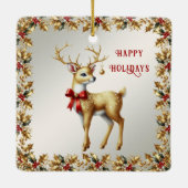 En Céramique Ornement de vacances Gold Reinder (Dos)