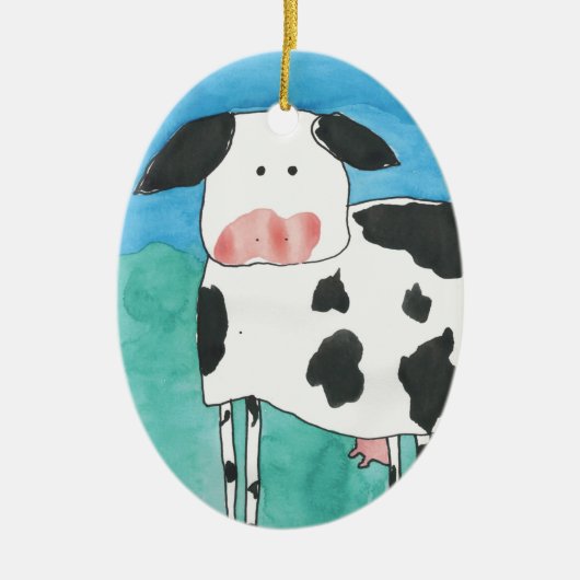 En Céramique Ornement de vache (Devant)