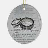 En Céramique Ornement de vers de bible d'anneaux de mariage (Gauche)