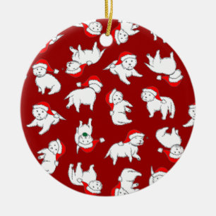 En Céramique Ornement de Westies de Noël