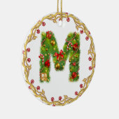 En Céramique ornement décoré d'un monogramme initial de Noël de (Droite)