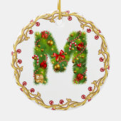 En Céramique ornement décoré d'un monogramme initial de Noël de (Dos)