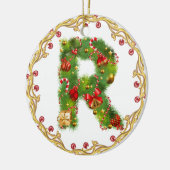 En Céramique ornement décoré d'un monogramme initial de Noël de (Gauche)
