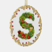 En Céramique ornement décoré d'un monogramme initial de Noël de (Droite)