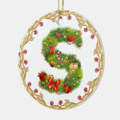 En Céramique ornement décoré d'un monogramme initial de Noël de (Gauche)