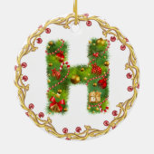En Céramique ornement décoré d'un monogramme initial de Noël de (Dos)