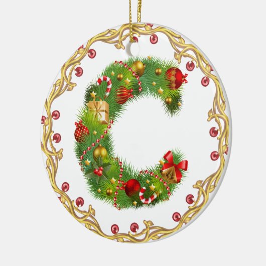 En Céramique ornement décoré d'un monogramme initial de Noël de (Gauche)