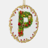 En Céramique ornement décoré d'un monogramme initial de Noël de (Droite)