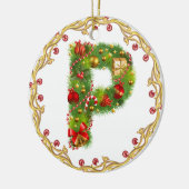 En Céramique ornement décoré d'un monogramme initial de Noël de (Gauche)