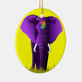 En Céramique Ornement d'éléphant pourpre (Droite)