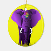 En Céramique Ornement d'éléphant pourpre (Gauche)