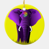 En Céramique Ornement d'éléphant pourpre (Dos)