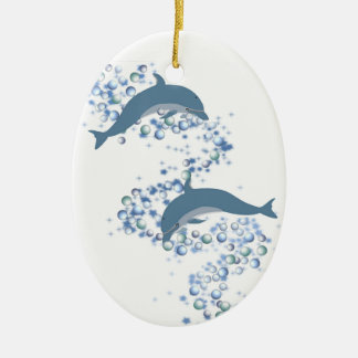 En Céramique Ornement des dauphins