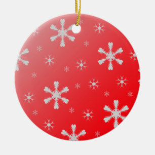 En Céramique Ornement des flocons rouges
