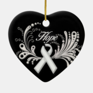 En Céramique Ornement d'espoir de cancer de poumon