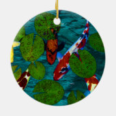 En Céramique Ornement d'ÉTANG de KOI (Dos)