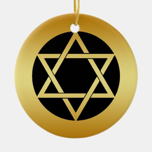 EN CÉRAMIQUE ORNEMENT D'ÉTOILE DE DAVID D'OR (Devant)
