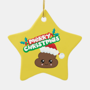 En Céramique Ornement d'étoile d'Emoji de dunette de Joyeux