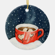 Ornement d'hiver de chocolat chaud