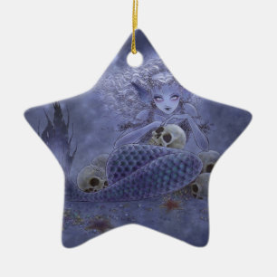 En Céramique Ornement d'imaginaire - sirène foncée