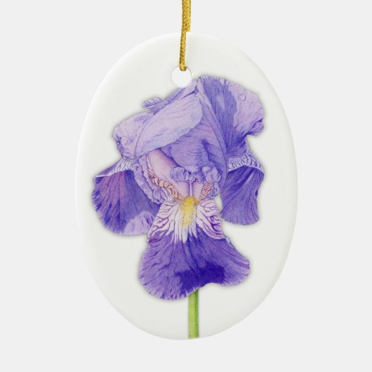 En Céramique Ornement d'Iris pourpre (Devant)