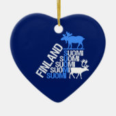 En Céramique Ornement d'orignaux et de renne de la Finlande - (Devant)