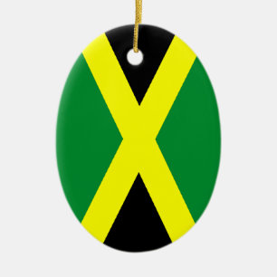 En Céramique Ornement d'ovale de drapeau de la Jamaïque