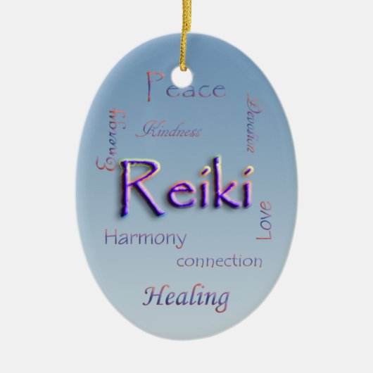 En Céramique Ornement d'ovale de Reiki (Devant)
