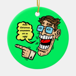 En Céramique ornement drôle de Noël