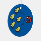 EN CÉRAMIQUE ORNEMENT DRÔLE DE NOËL D'AIMANT DE POUSSIN (Droite)