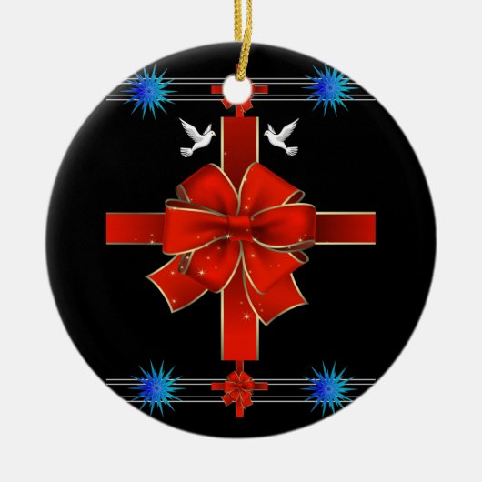 En Céramique Ornement du cercle de Noël (Devant)