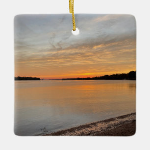 En Céramique Ornement du coucher du soleil de la rivière
