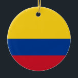 En Céramique Ornement du drapeau colombien<br><div class="desc">Ornement avec le drapeau national colombien connu sous le nom de Tricolor Nacional. Adorno con la bandera de Colombia.</div>