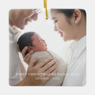 En Céramique Ornement du premier Noël de bébé – 2 photos person