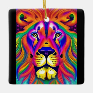 En Céramique ornement du visage de lion