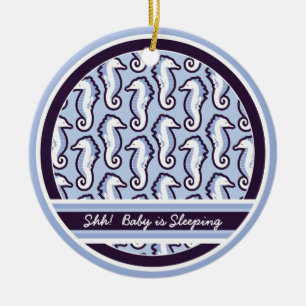 En Céramique Ornement espiègle de sommeil de bébé d'hippocam