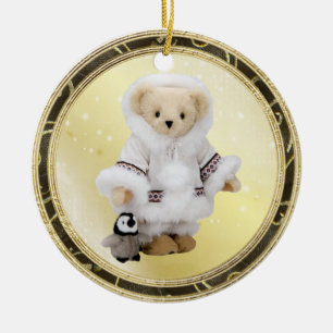 En Céramique Ornement esquimau mignon d'ours et de pingouin de