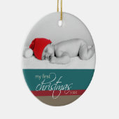 En Céramique Ornement fait sur commande de ęr Noël du bébé (Droite)