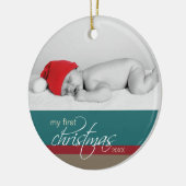 En Céramique Ornement fait sur commande de ęr Noël du bébé (Gauche)