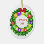 En Céramique Ornement fait sur commande de Noël de nom et (Droite)