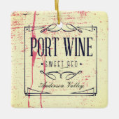 En Céramique Ornement fait sur commande de Noël de vin de port (Devant)