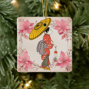 En Céramique Ornement féminin asiatique