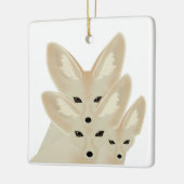 En Céramique Ornement Fennec Foxes (Gauche)