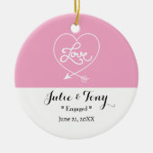 En Céramique Ornement Fiançailles cadeau fiançailles - (Devant)