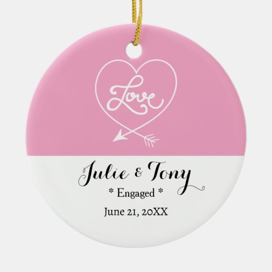 En Céramique Ornement Fiançailles cadeau fiançailles - (Devant)