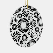 En Céramique Ornement floral noir et blanc (Droite)