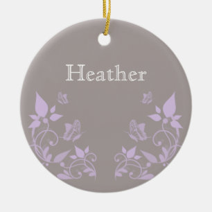 En Céramique Ornement floral papillon Lilac